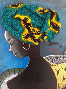 COCCINA Claudia : Igboland (Tableau, Acrylique et tissu sur toile) - ART ET MISS