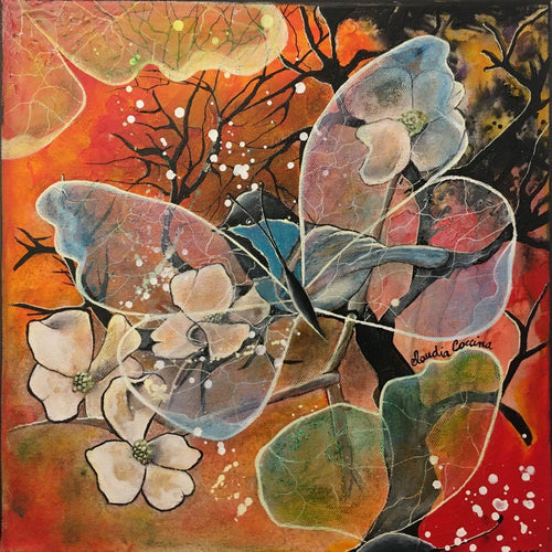 COCCINA Claudia : Migration des papillons (Tableau, Acrylique et tissu sur toile) - ART ET MISS