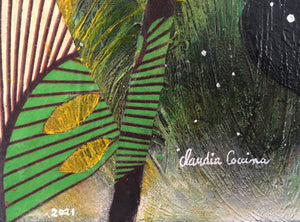 COCCINA Claudia : Panthère (Tableau, Acrylique et tissu sur toile) - ART ET MISS