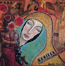 Charger l&#39;image dans la galerie, COCCINA Claudia : Sevilla (Tableau, Acrylique et tissu sur toile) - ART ET MISS