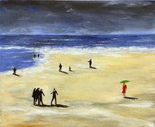 Charger l&#39;image dans la galerie, COLOMÈS Didier - La fuite de la femme en rouge au parapluie vert (tableau, Acrylique / toile) - ART ET MISS