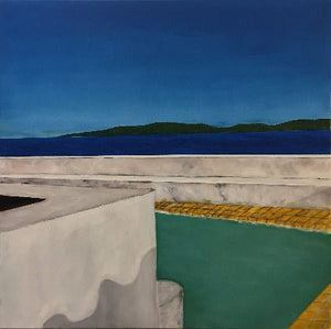 COLOMÈS Didier - La piscine et le toit (tableau, Acrylique / toile) - ART ET MISS