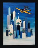 COULIBEUF-ESPEJO Beatrice : La cité dans le ciel (acrylique/toile ) - ART ET MISS