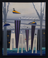 COULIBEUF-ESPEJO Beatrice : La cité du futur (acrylique/toile ) - ART ET MISS