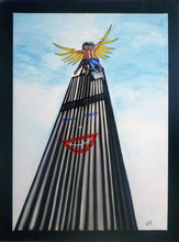 Charger l&#39;image dans la galerie, COULIBEUF-ESPEJO Beatrice : Les cousines sur la Sears Tower à Chicago (acrylique/toile ) - ART ET MISS