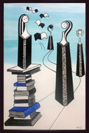 COULIBEUF-ESPEJO Beatrice : Les insouciantes au pays des livres (Tableau acrylique sur toile ) - ART ET MISS