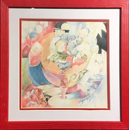 COUTEAU Maryse-Anne : L'enfant à la coque (Tableau, crayon de couleur sur papier) - ART ET MISS