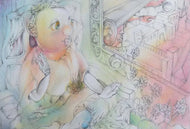 COUTEAU Maryse-Anne : Sous ton aile (Tableau, encre sur papier) - ART ET MISS