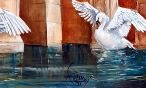 FEITUSSI Bruno - Le cygne d'Antalya (tableau, Huile / toile) - ART ET MISS