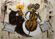 GUERRY Christiane - Musiciennes en temps de Covid (tableau, Acrylique et collages / toile) - ART ET MISS