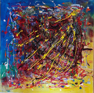 GUERRY Christiane - Pulsion (tableau, Acrylique et fil de coton / toile) - ART ET MISS