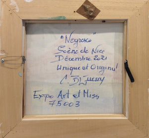 GUERRY Christiane - Scène de Nice - Negresco (tableau, Acrylique et collage / toile) - ART ET MISS