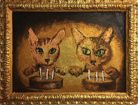 HANNIBAL Jiri - Anniversaire des chattes (Peinture, Huile / bois) - ART ET MISS
