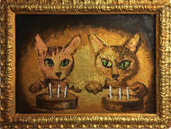 HANNIBAL Jiri - Anniversaire des chattes (Peinture, Huile / bois) - ART ET MISS