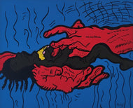JASON BLAK - La caresse d'une main (tableau, Acrylique et marqueur / toile) - ART ET MISS