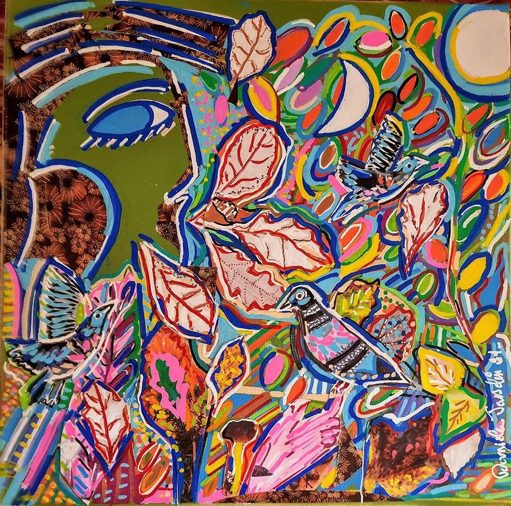 JASSELIN Danièle - Les feuilles d'automne (tableau, Acrylique et collages / Toile) - ART ET MISS