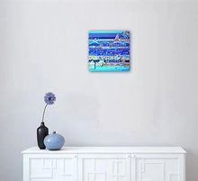 Charger l&#39;image dans la galerie, JASSELIN Danièle - Summer beach (tableau, Acrylique et collages / Toile) - ART ET MISS