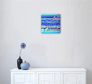 JASSELIN Danièle - Summer beach (tableau, Acrylique et collages / Toile) - ART ET MISS
