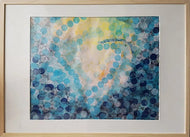LALLEMENT Martine - Amoureusement (tableau, collages acrylique et confetis/papier de soie) - ART ET MISS