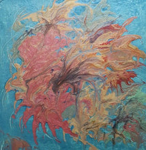 Charger l&#39;image dans la galerie, LALLEMENT Martine - Bataille de fleurs (tableau, technique mixte nacrée / bois) - ART ET MISS