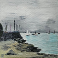 LALLEMENT Martine - Deux voiles (tableau, huile / toile) - ART ET MISS