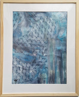 LALLEMENT Martine - En bleus et gris (tableau, acrylique et collages / papier) - ART ET MISS