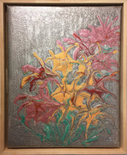 Charger l&#39;image dans la galerie, LALLEMENT Martine - Le bouquet (tableau, technique mixte nacrée / bois) - ART ET MISS