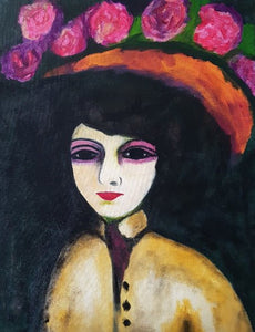 LALLEMENT Martine - Le chapeau de roses (tableau, acrylique / toile) - ART ET MISS