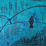 LALLEMENT Martine - L'oiseau dans la ville (tableau, acrylique / toile) - ART ET MISS