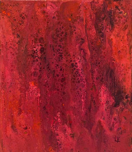 LALLEMENT Martine - Rêves en rouges (tableau, technique mixte nacrée / toile) - ART ET MISS