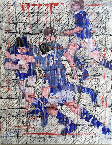 LANZI Arno : Rugby 4 (Tableau, acrylique sur toile) - ART ET MISS
