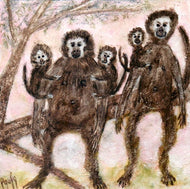 LANZI Paola - Singe 4 (tableau, Acrylique / Papier) - ART ET MISS