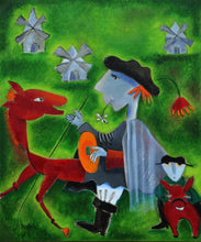 Charger l&#39;image dans la galerie, LE BRICQUIR Danielle : Don Quichotte (Tableau, huile sur toile) - ART ET MISS