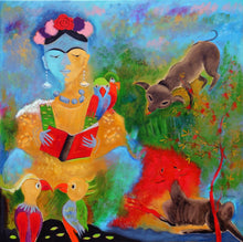 Charger l&#39;image dans la galerie, LE BRICQUIR Danielle : Frida dans son paradis (Tableau, huile sur toile) - ART ET MISS
