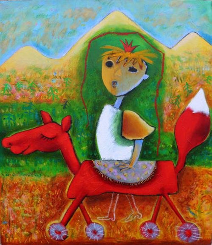 LE BRICQUIR Danielle : Le renard et le Petit Prince (Tableau, huile sur toile) - ART ET MISS