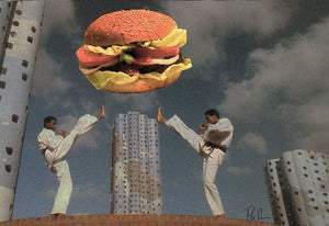 LE VAN Florence : On se tape un hamburger (Collage sur papier) - ART ET MISS
