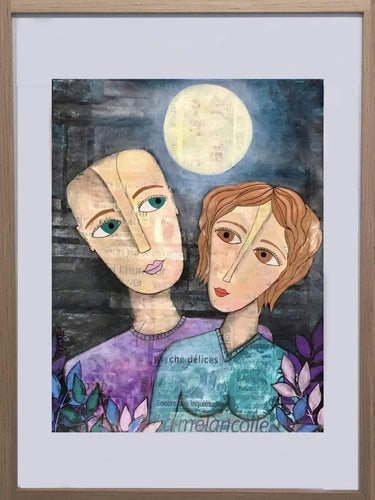MANDO - Bain de lune (tableau, technique mixte / Papier) - ART ET MISS