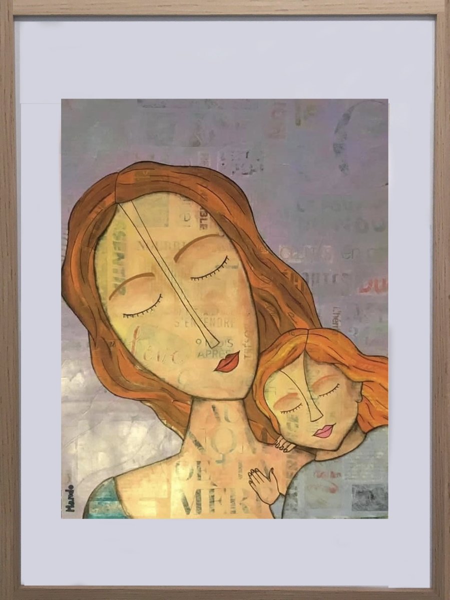 MANDO - Coeur à coeur (tableau, technique mixte / Papier) - ART ET MISS