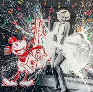 MaxL - Mickey & Marilyn (tableau, collage coca + résine) - ART ET MISS