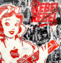 Charger l&#39;image dans la galerie, MaxL - Rebel Rebel (tableau, collage coca + résine) - ART ET MISS