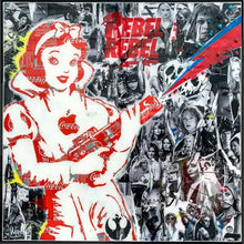 Charger l&#39;image dans la galerie, MaxL - Rebel Rebel (tableau, collage coca + résine) - ART ET MISS