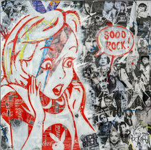 Charger l&#39;image dans la galerie, MaxL - Sooo Rock ! (tableau, collage coca + résine) - ART ET MISS