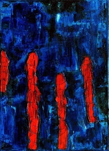 MAZUREK Véro : Bleue et rouge (Tableau, mixte sur toile) - ART ET MISS