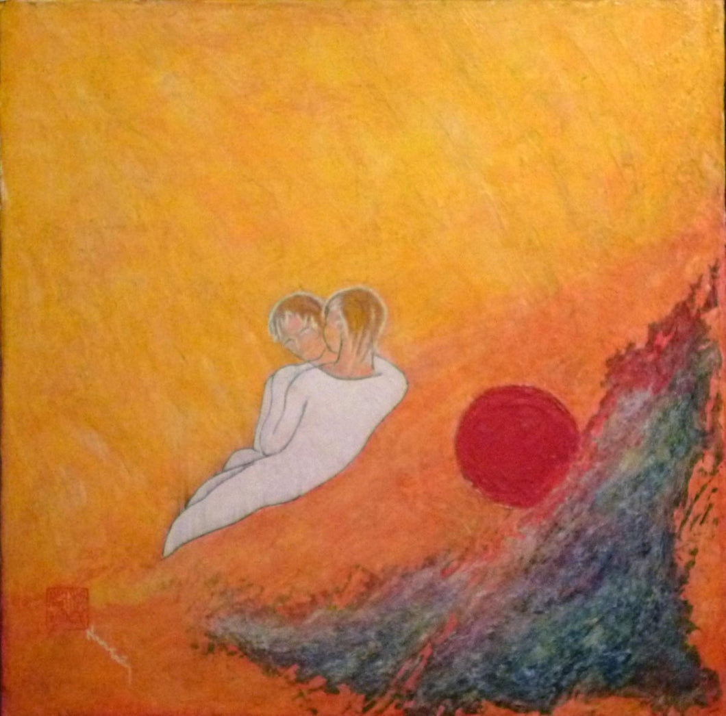Nam TRÂN : Soleil rouge VII (Tableau, technique mixte sur toile ) - ART ET MISS
