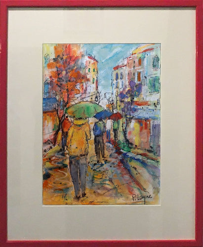 Patrice LAYRE - Les parapluies (tableau, Aquarelle) - ART ET MISS