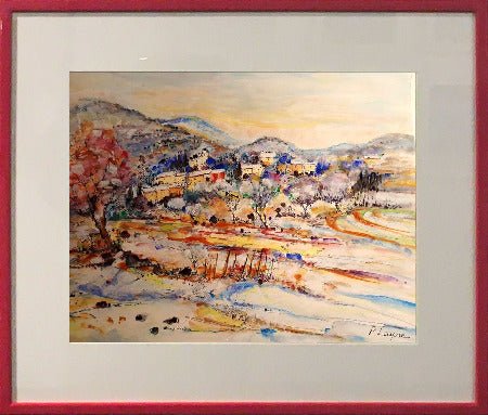Patrice LAYRE - Neige en Cévennes (tableau, Peinture Aquarelle) - ART ET MISS