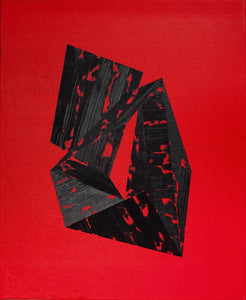 SALA Michèle - Diamant noir sur fond rouge (tableau, Acrylique / toile) - ART ET MISS