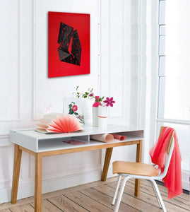SALA Michèle - Diamant noir sur fond rouge (tableau, Acrylique / toile) - ART ET MISS