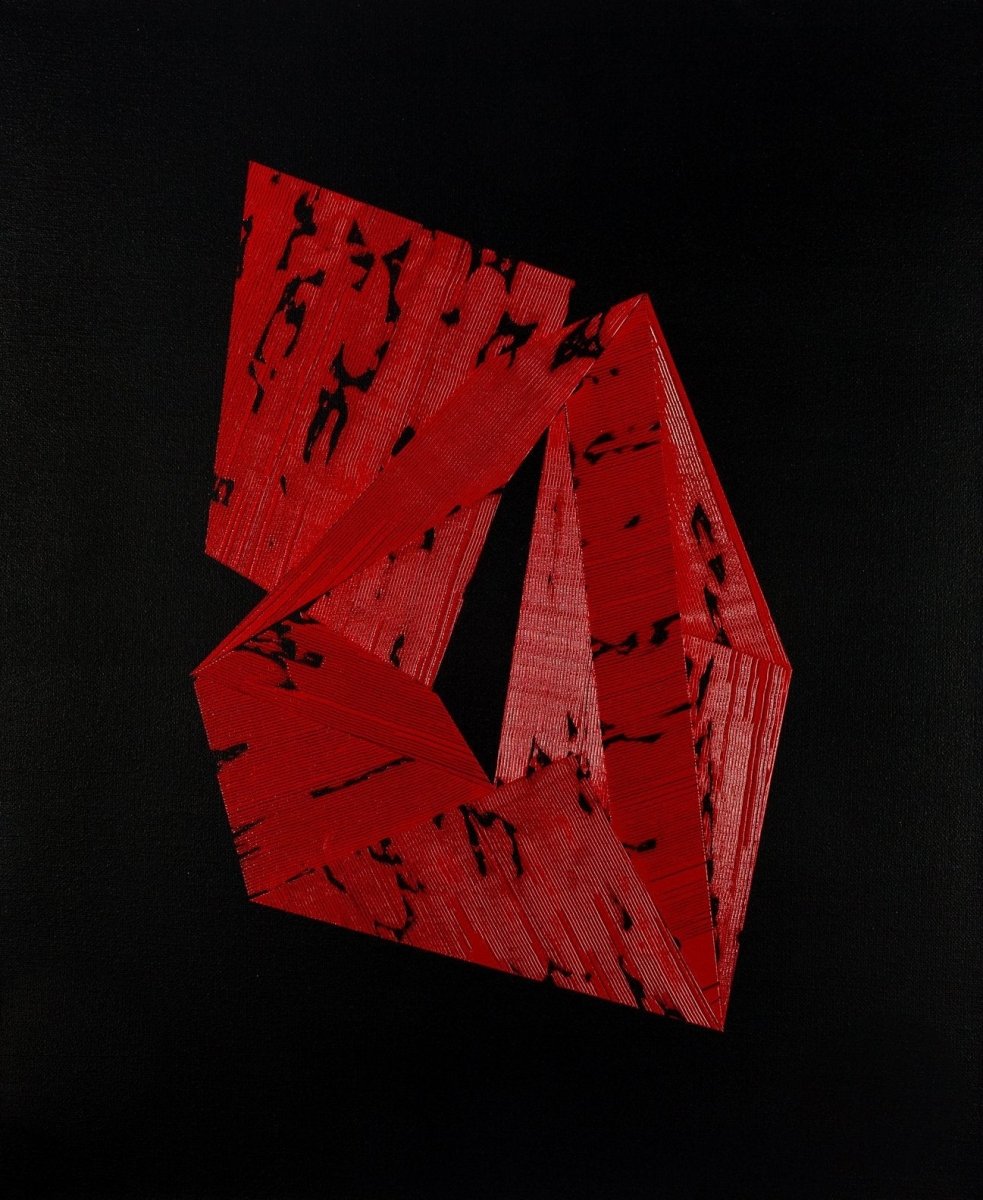SALA Michèle - Diamant rouge sur noir (tableau, Acrylique / toile) - ART ET MISS