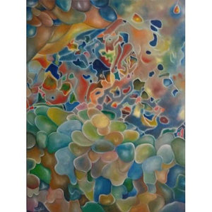 TOUSSAINT - Jeu de bulles (tableau, Acrylique au couteau et pinceau / Toile) - ART ET MISS